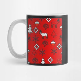 Red Christmas decor with deer Mug